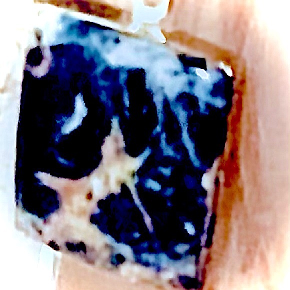 Deep Pearlescent Blue Dangling Earrings - Picture 4 of 4